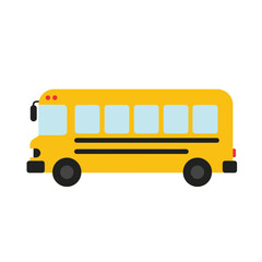 Flat Design School Bus Illustration