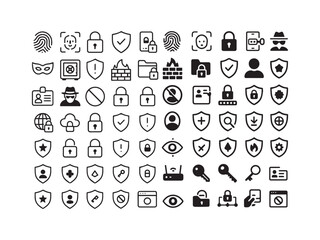Cybersecurity and privacy icon set design