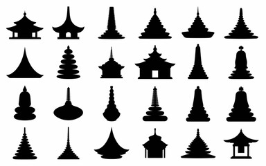 buddhist temple silhouette