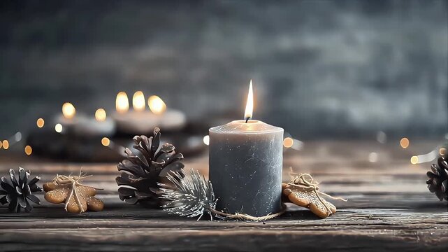 Enchanted Winter Glow: Rustic Candlelit Pinecone Decor