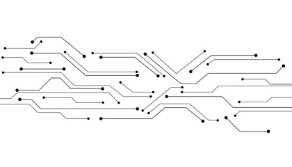 Technology black circuit diagram concept. High-tech circuit board connection system.