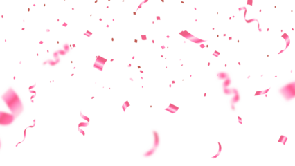 Pink confetti falling transparent image 