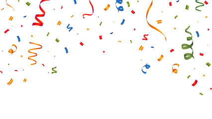 Multicoloured confetti falling frame 