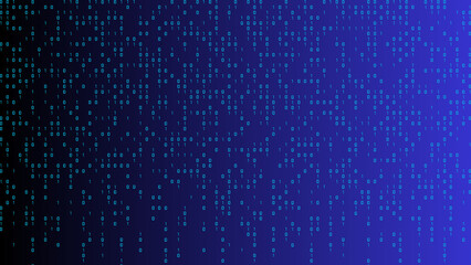 Binary code background Blue digital rain effect — futuristic abstract background