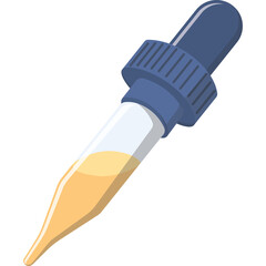A Pixelated Dropper With A Yellow Liquid Inside Against A Transparent Background Ideal For Medical Or Scientific Illustrations