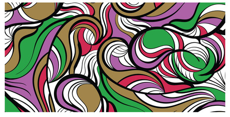 Abstract Swirl Pattern Vector Illustration on White Background.