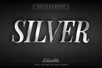 Silver Metallic Text Effect for Luxury and Elegant Typography Design