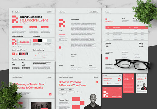 Red And Grey Event Branding Pack