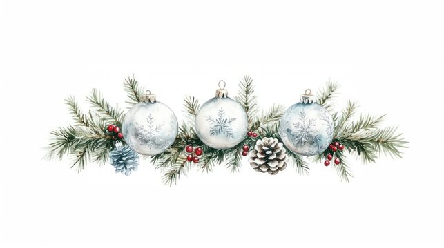 Silver Christmas border christmas illustration ornaments.