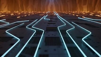Fototapeta premium Modern glowing circuit board design for tech and futuristic concepts
