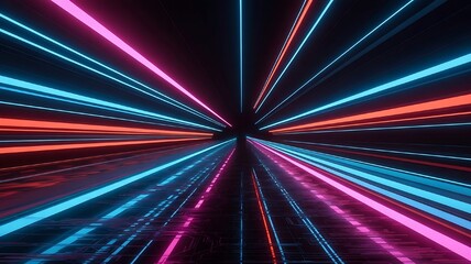 Dive into futuristic speed with dynamic neon light trails and modern design