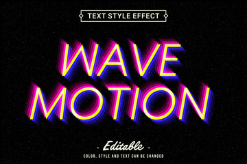 Neon Wave Motion Text Effect with Retro Vaporwave Style