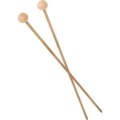 手書きの水彩で描いた編み棒のイラスト