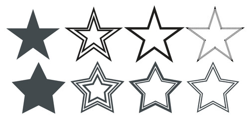 Obraz premium Collection of star shapes isolated on white background