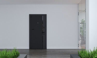 Safety door black panel color on white wall.jpg
