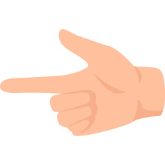 Hand Gesturing Pointing Direction Forward With Skin Tone Color On Transparent Background