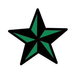 green star, often representing guidance or ambition.