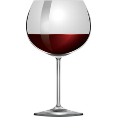 A Realistic Red Wine In A Clear Crystal Glass With A Transparent Background