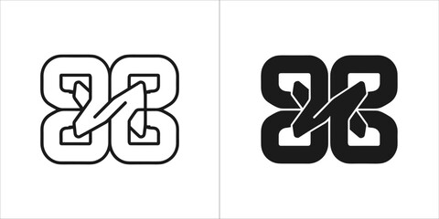 Monogram logo design with number 98, simple and creative monogram logo