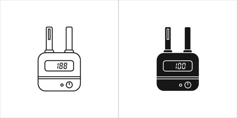 Obraz premium Black and white glucometer icon device for measuring blood sugar level