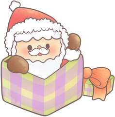 Santa claus popped out of the gift box.