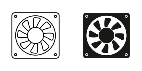 Computer fan icon cooling system component for pc or server vector illustration © ShahedStock