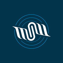 The vector is a monogram of the letter m, S and w. Unique and