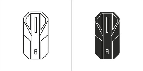 Illustration of a black and white electronic box, , for use in design projects