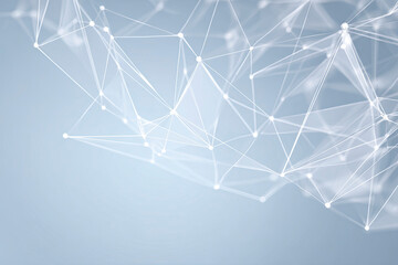 Abstract network mesh, white lines, nodes