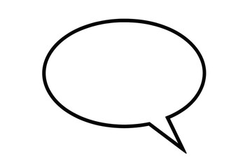 Oval speech bubble icon for communication, chat, dialogue, message, and talking concepts with transparent background