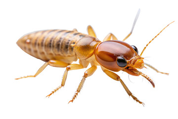 Close up of termite soldier isolated on transparent background, a destructive pest