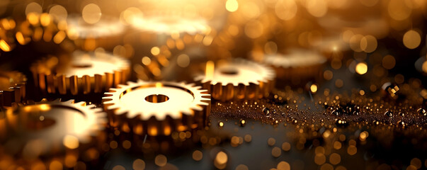 Gears, mechanisms, steampunk. The background consists of gears.