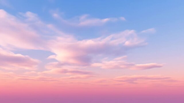 Wispy clouds drift and morph in a mesmerizing pastel pink and blue gradient, creating a dreamlike seamless loop design, drift, atmospheric