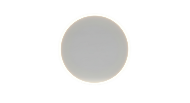 Gray Circle With White Outline Isolated On Black Background