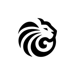 Minimalist Lion Head Crest Vector Logo Design