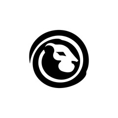 Regal Lion Head Silhouette Emblem in a Circle