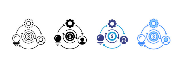 Business Model  icon set multiple style collection