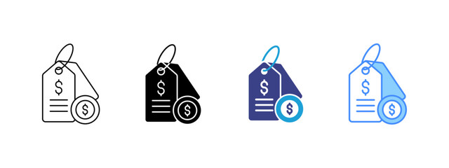 Pricing  icon set multiple style collection