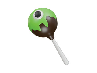 halloween cake pop icon 3d illustration render