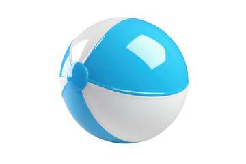 Blue white inflatable sphere isolated on a transparent background