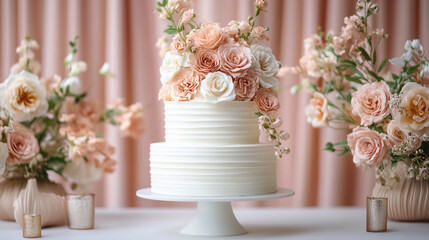 A soft gradient from pale pink to buttercream with ivory and champagne evokes gentle warmth and elegance, symbolizing serenity, subtle luxury, calm balance, and the harmonious blend of delicate and lu