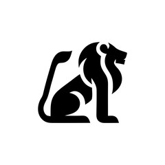 Bold Lion Crest Icon in Modern Vector Style