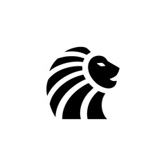 Striking Lion Head Logo Design with Bold Geometric