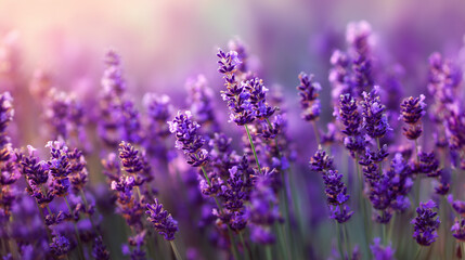 Obraz premium 紫のラベンダー背景 / Lavender Flower Background