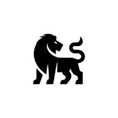 Striking Lion Silhouette Vector Illustration for Logo