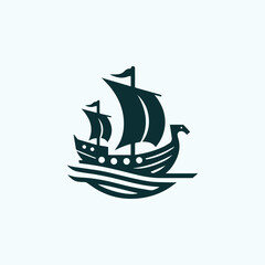 Drakkar Ship Logo
