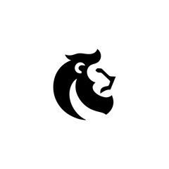 Modern Lion Head Logo Symbol Design