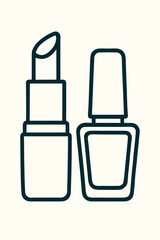 lipstick and nail polish isolated on white background