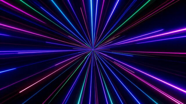 Color ray radiation special effect neon ray tunnel shuttle