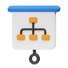 3D Rendered Business Presentation Board Organization Chart Diagram Graphic